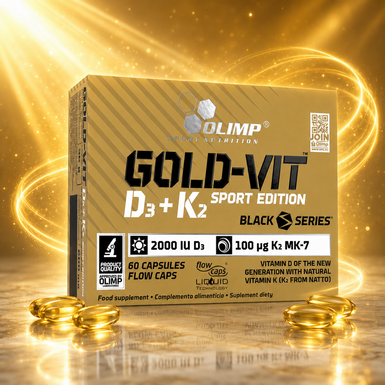 Olimp Nutrition Gold-Vit D3+K2 Sport Edition 60 cap.