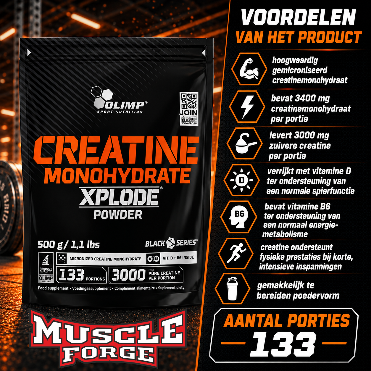 Olimp Creatine Monohydrate Xplode Powder 500g Voordelen
