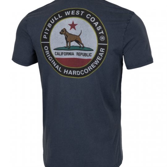 PIT BULL T-SHIRT CALIFORNIA DOG DARK NAVY