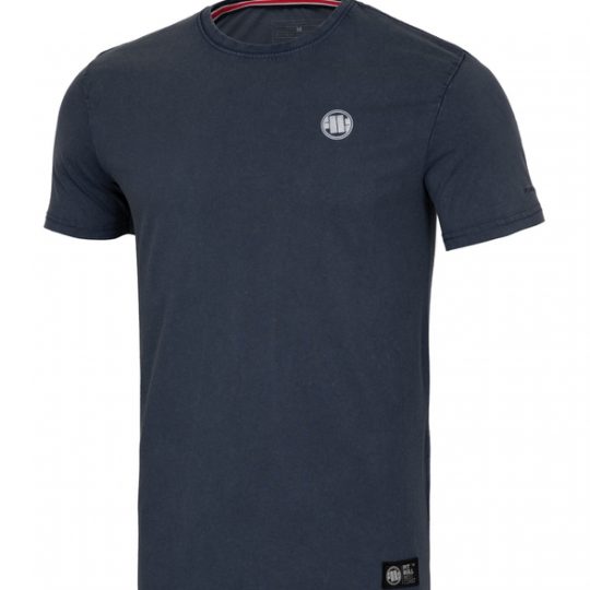 PIT BULL T-SHIRT SMALL LOGO DENIM WASHED 190 DARK NAVY