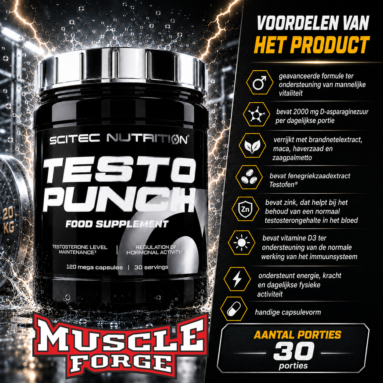 Scitec Nutrition Testo Punch 120 caps Voordelen