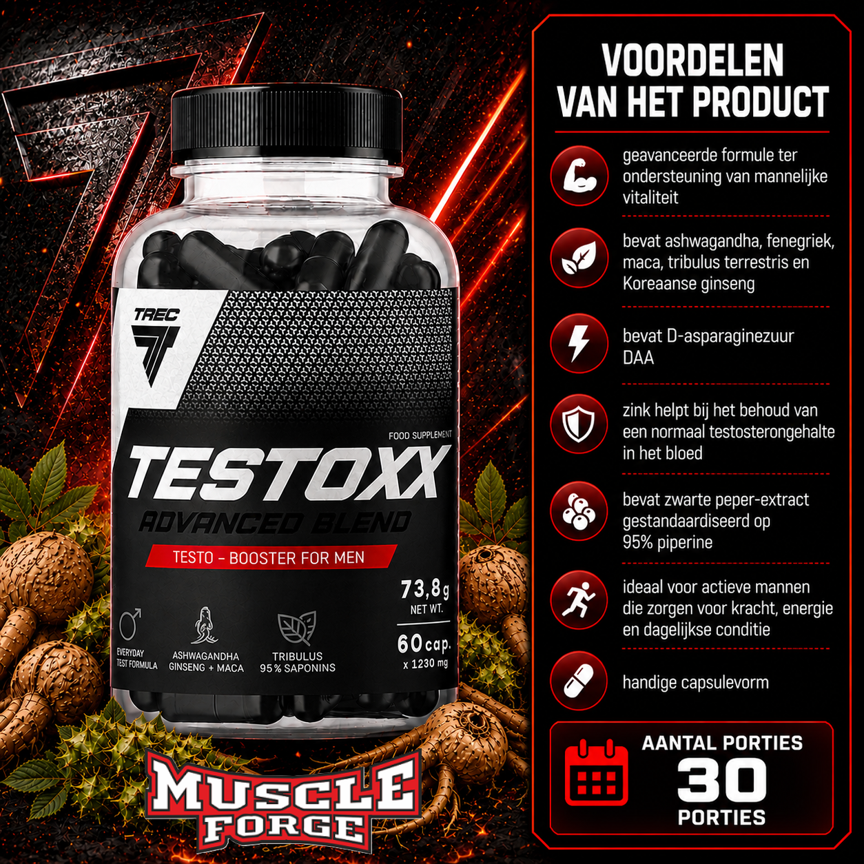 Trec Nutrition Testoxx Advenced Blend 60 cap Voordelen