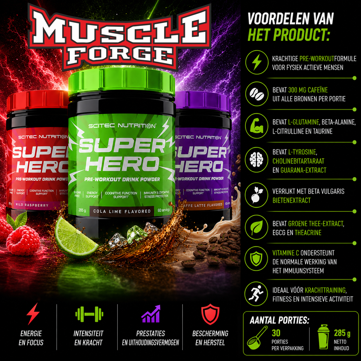 Scitec Nutrition Superhero 285g Voordelen