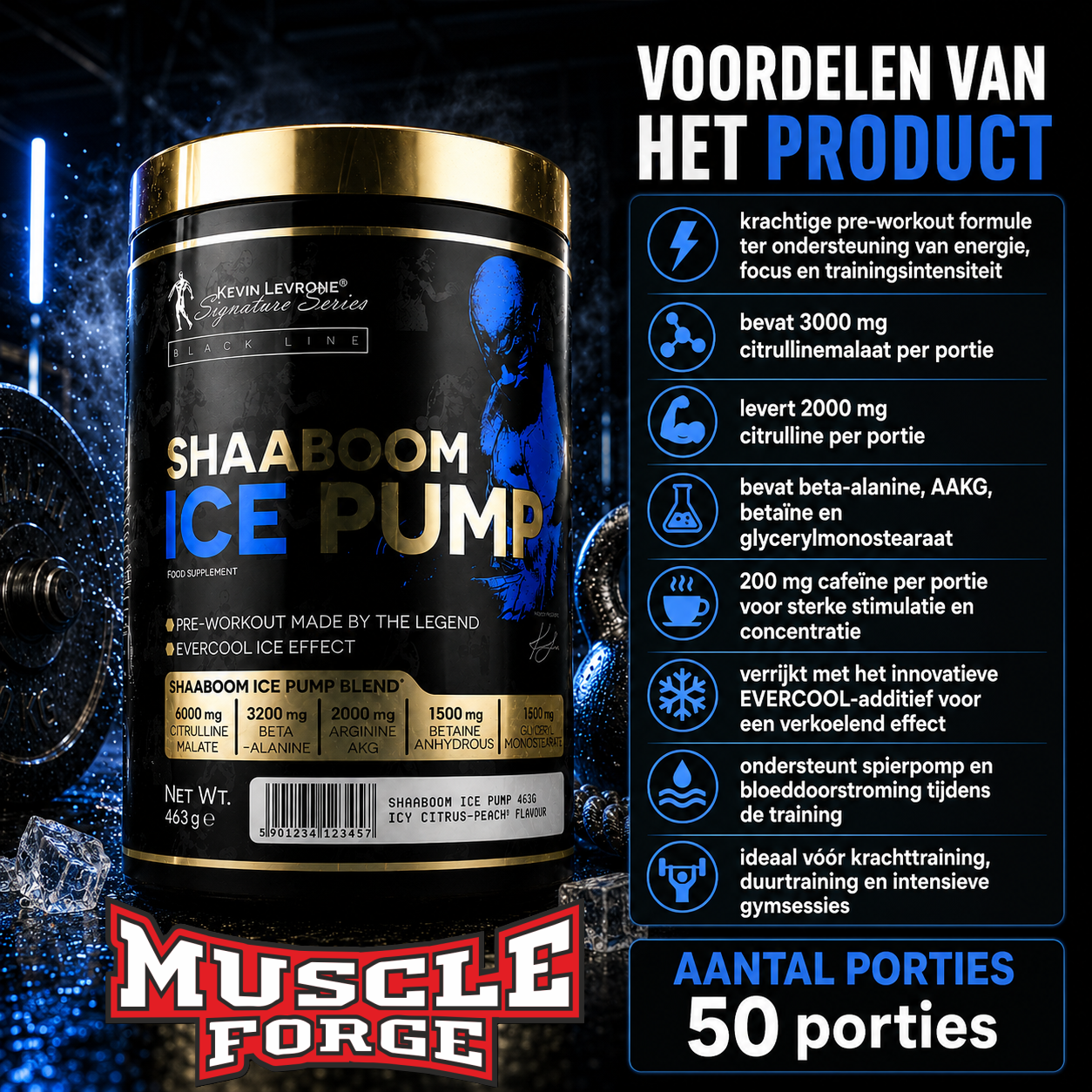 Kevin Levrone SHAABOOM ICE PUMP 463g Voordelen