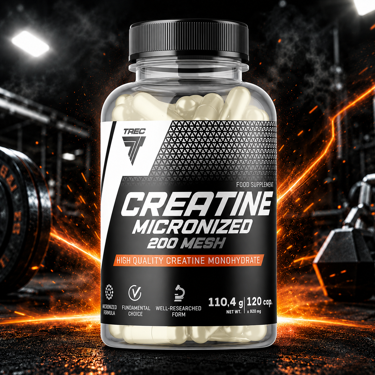 TREC NUTRITION CREATINE MICRONIZED 200 MESH 120cap