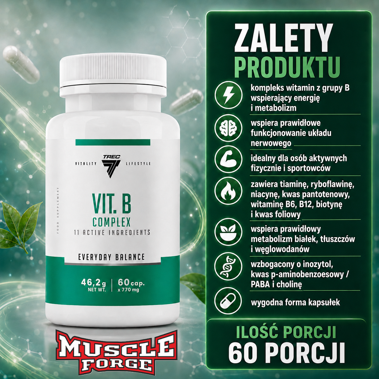 Trec Nutrition Vit. B Complex 60 cap Voordelen
